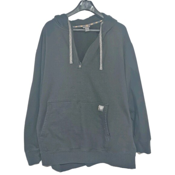 Ariat Hoodie Rebar Workman 1/4 Zip 4XL Black Mens size  Workwear - Picture 2 of 12